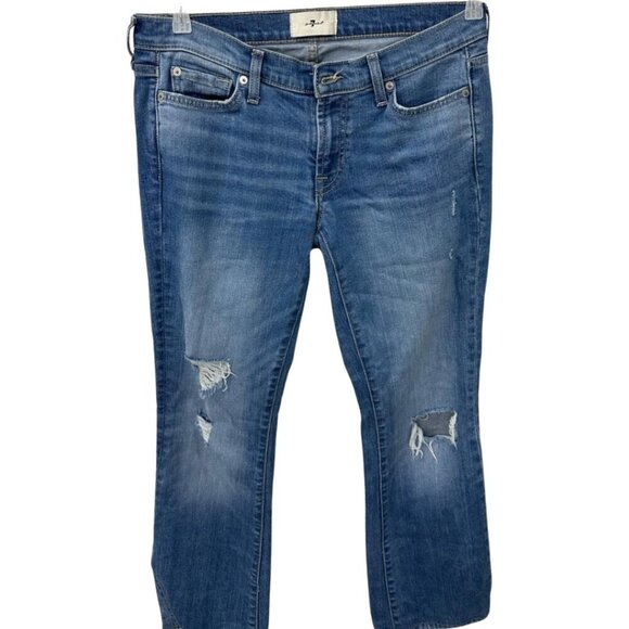 7 For All Mankind Denim - 28 “ - 7 For All Mankind -‎ The Original Bootcut Jeans - Distressed